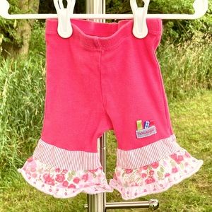 naartjie: Girls 3/6 months 100% cotton pink bottoms w/contrast ruffle hems.